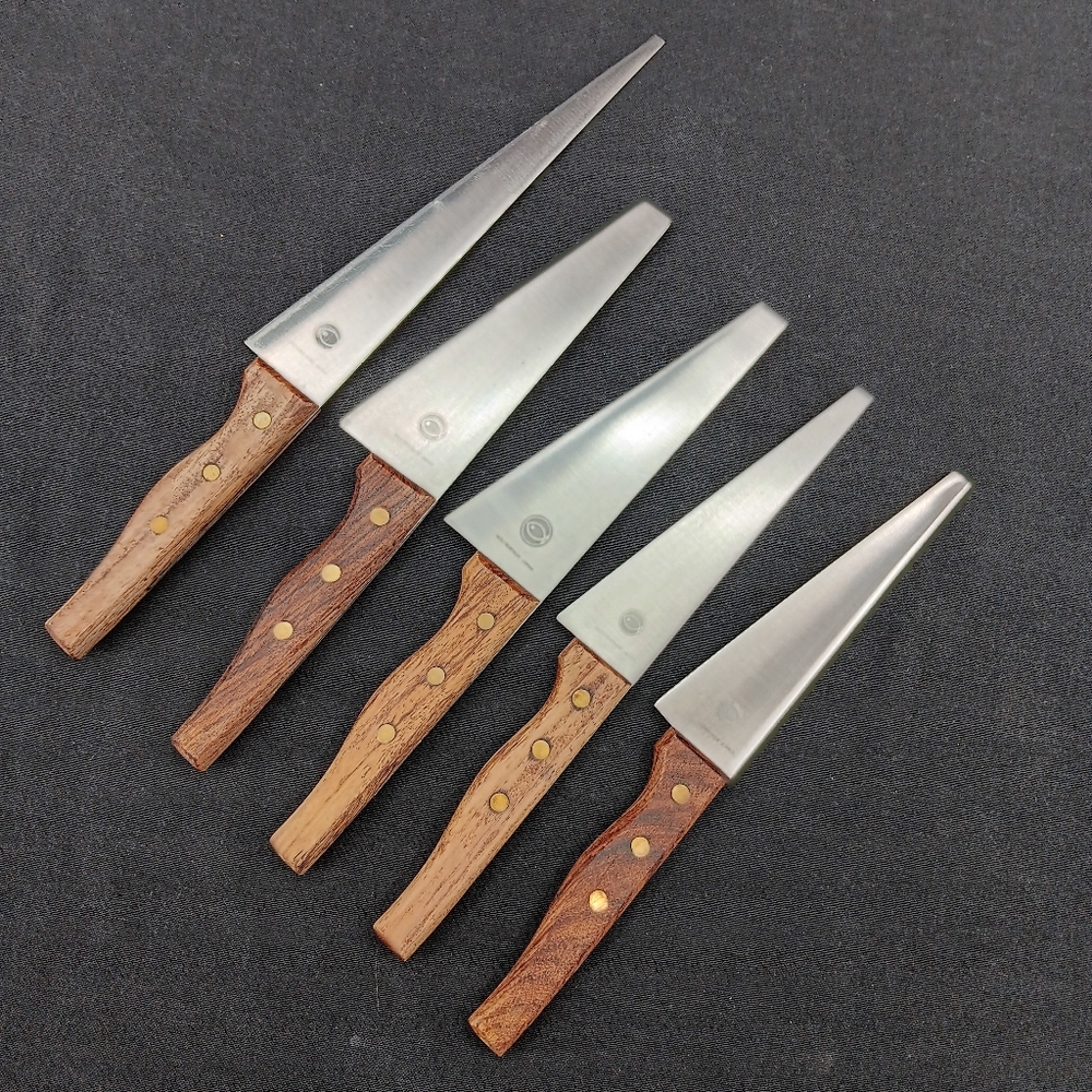 Lot Of 5 1970s Vintage 6"-8.5" Blade GOLDEN FISH Chef Slicing Knife JAPAN